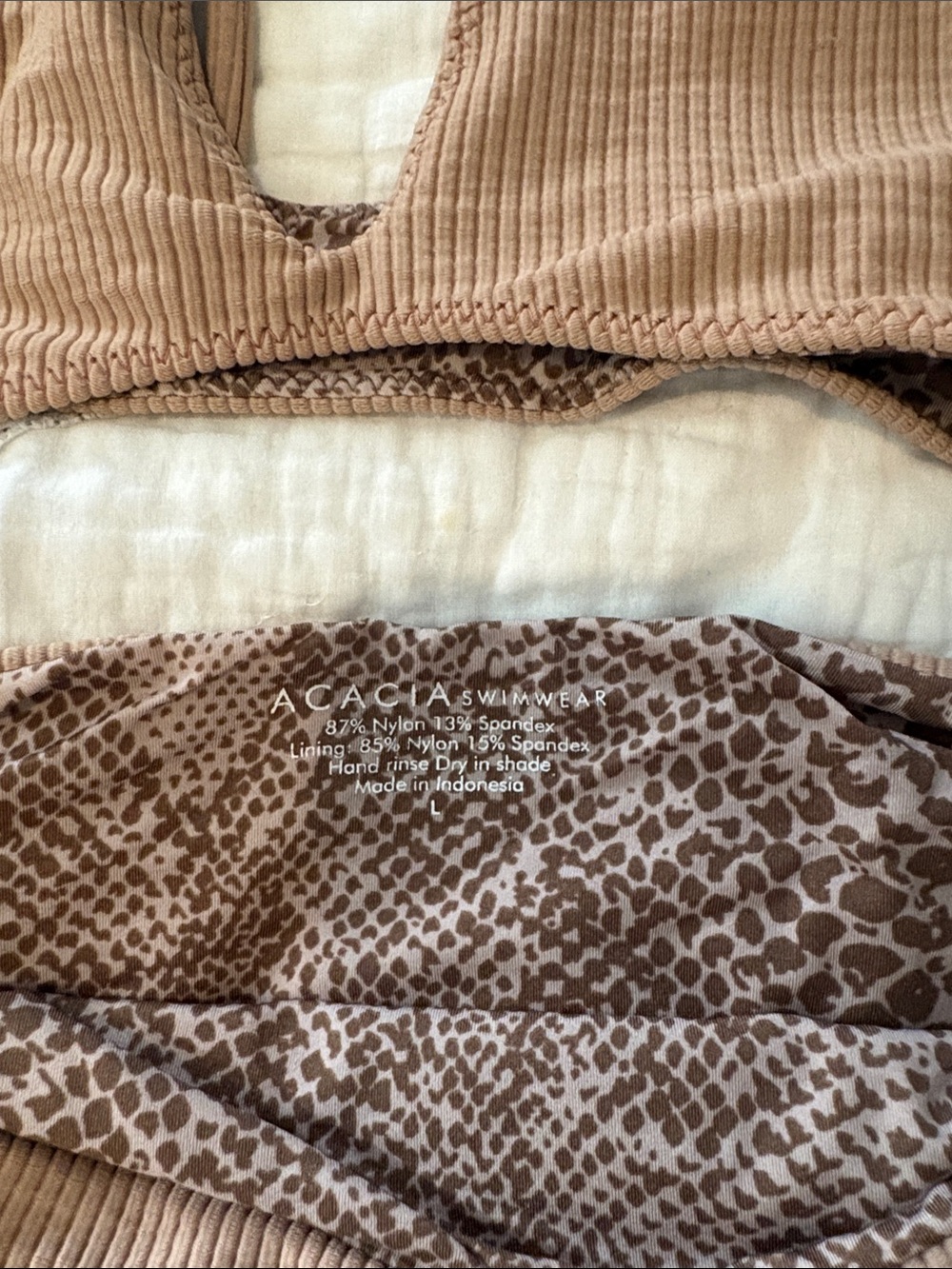 acacia swimwear Taupe Ribbed Tie-Side Bikini Set - Picture 2 of 5